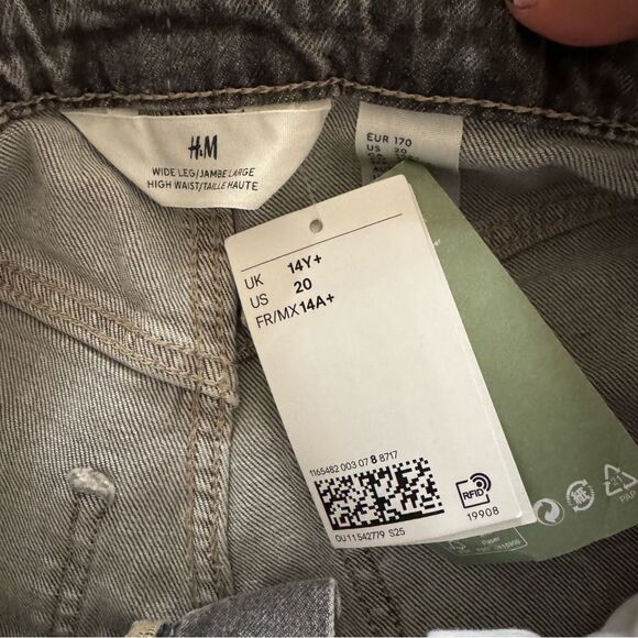 NWT H&M Girls’ Gray Jeans, 20 - Picture 6 of 13